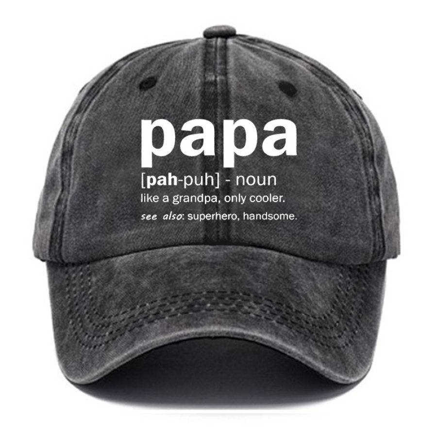 

Men's Papa Like A Grandpa Only Cooler See Also Superhero Handsome Graphic Baseball Cap