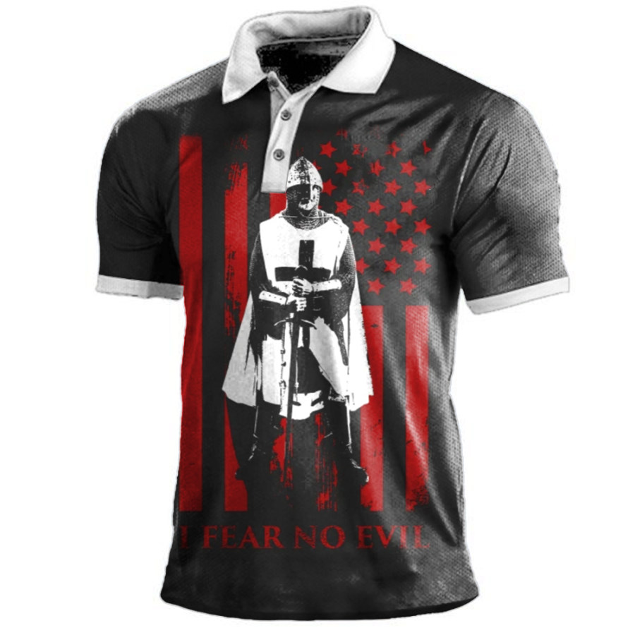 

Men's Vintage Templar American Flag Polo T-Shirt