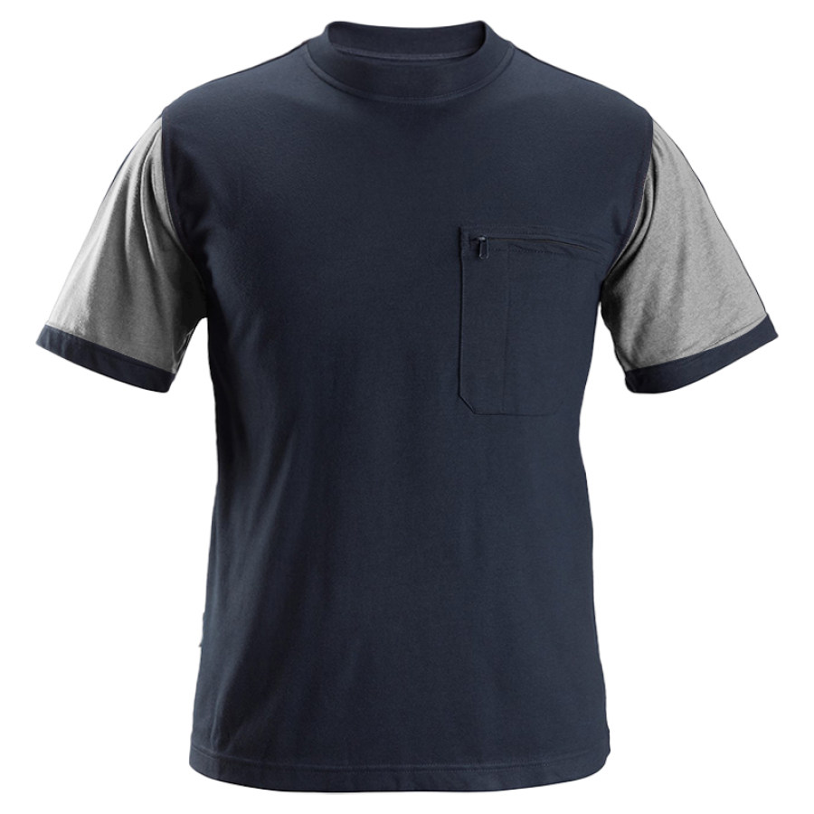 

Men's Cozy Outdoor Zipper Pocket Stand Collar T-Shirt