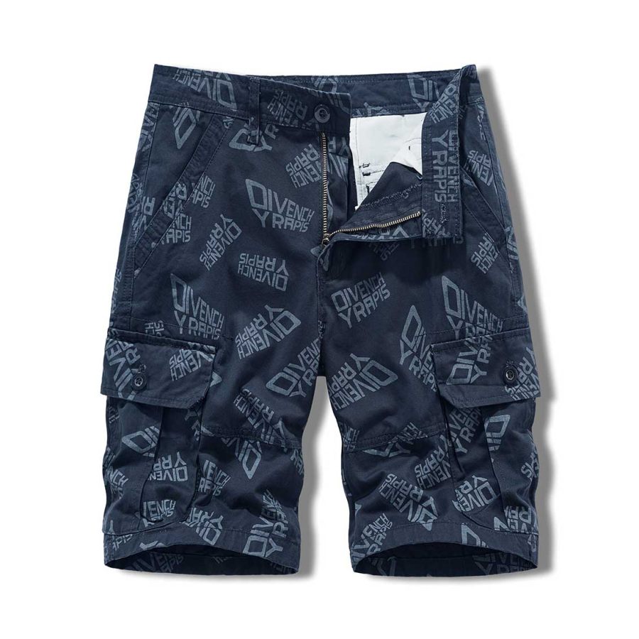 

Men's Outdoor Tactical Multi-Pocket Letter Print Casual Cargo Shorts