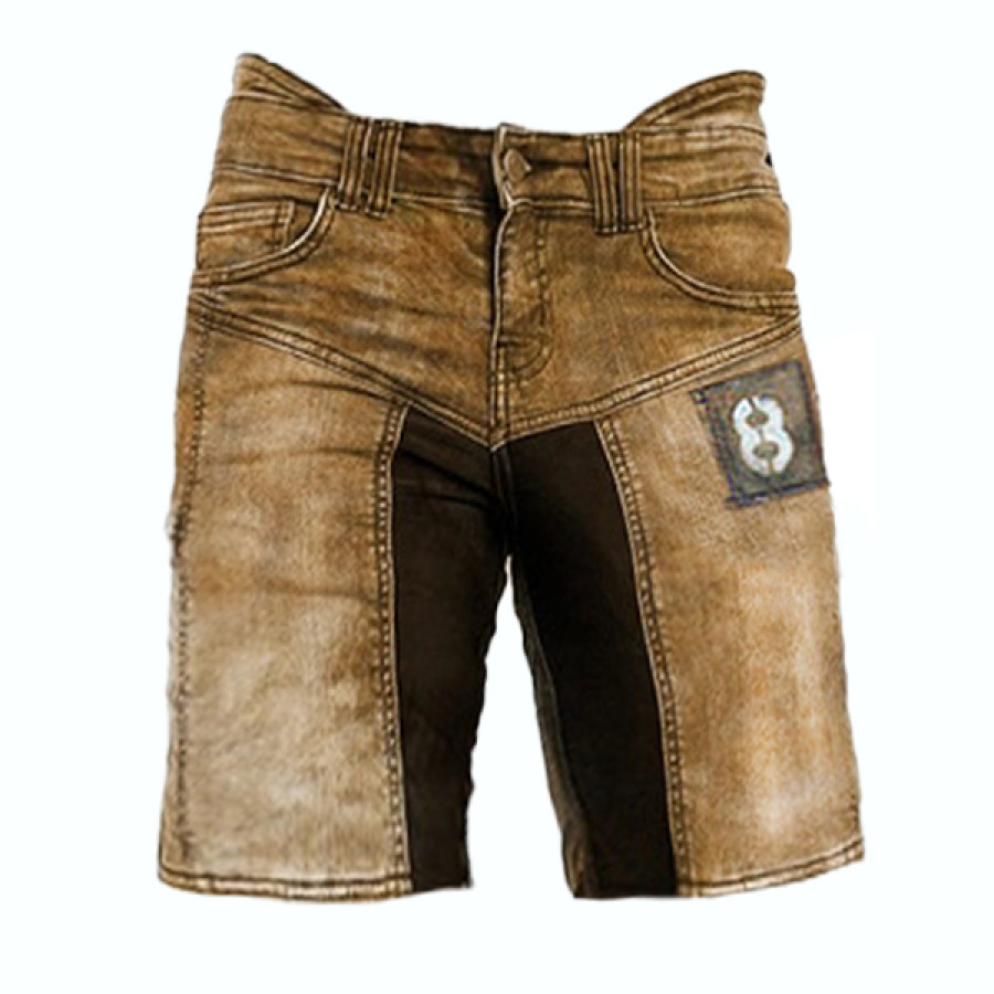 

Men's Outdoor Vintage Print Colorblock Tactical Shorts