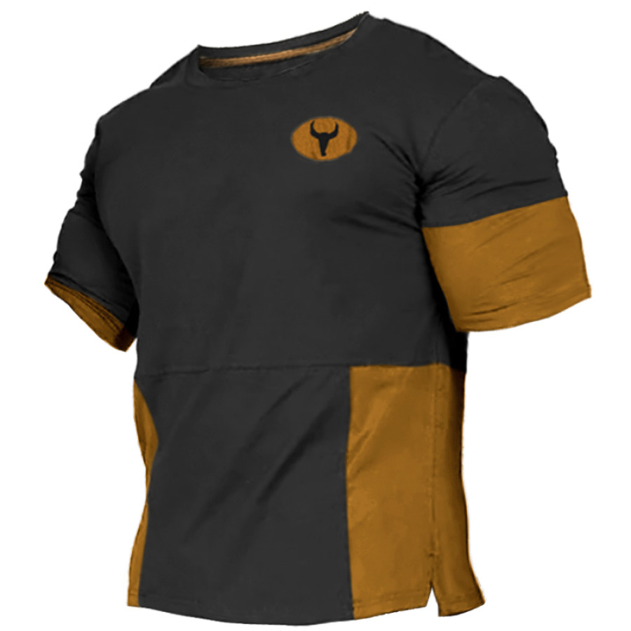 

Men's Outdoor Casual Color Block Short-sleeved T-shirt