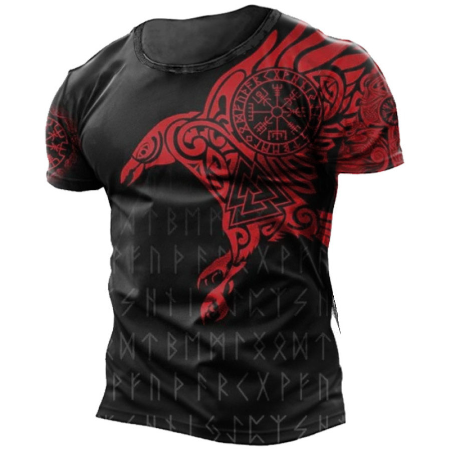 

Camiseta Masculina De Manga Curta Com Estampa Viking Eagle