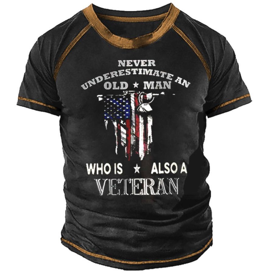 

Veteran OLD MAN Men's Casual Short Sleeve T-Shirt