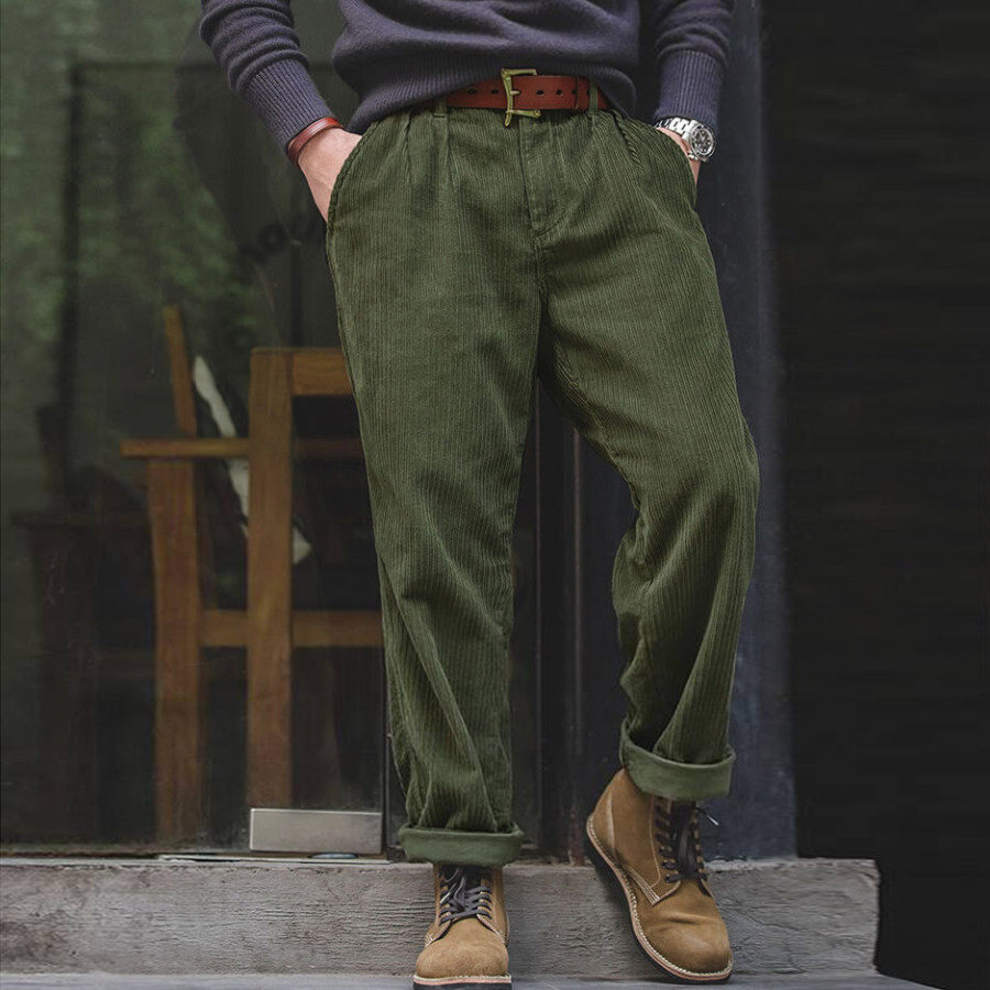 

Men's Vintage Loose Corduroy Trousers