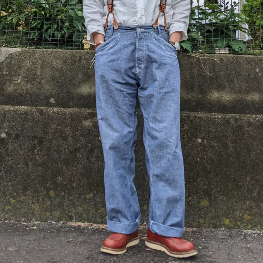 

Men's Vintage Casual Denim Cargo Pants