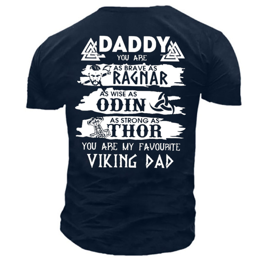 

Cotosen Men's Viking Dad Print Cotton T-Shirt