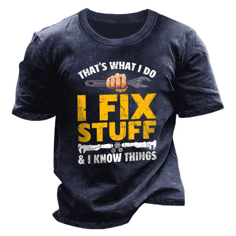 

Men's Vintage I Fix Stuff Print Short Sleeve T-Shirt