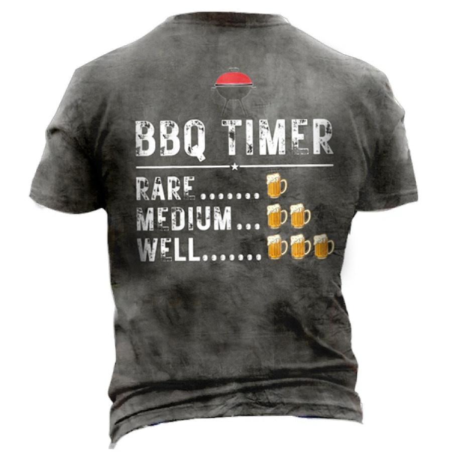 

Barbecue Smoker Grill Grilling Beer Drinking BBQ Timer Men Shirt