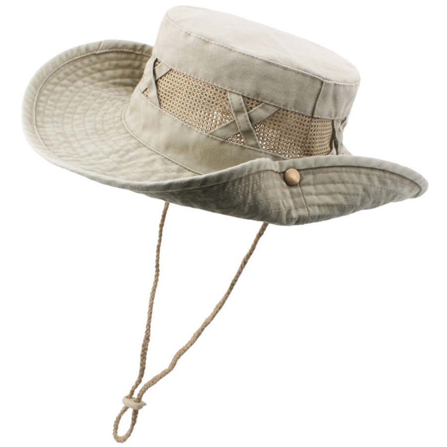 

Sombrero De Malla De Costura De Algodón Retro Lavable Al Aire Libre Para Hombres Senderismo Sombrero A Prueba De Sol