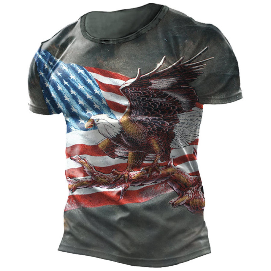 

Men's American Flag American Eagle Print T-Shirt