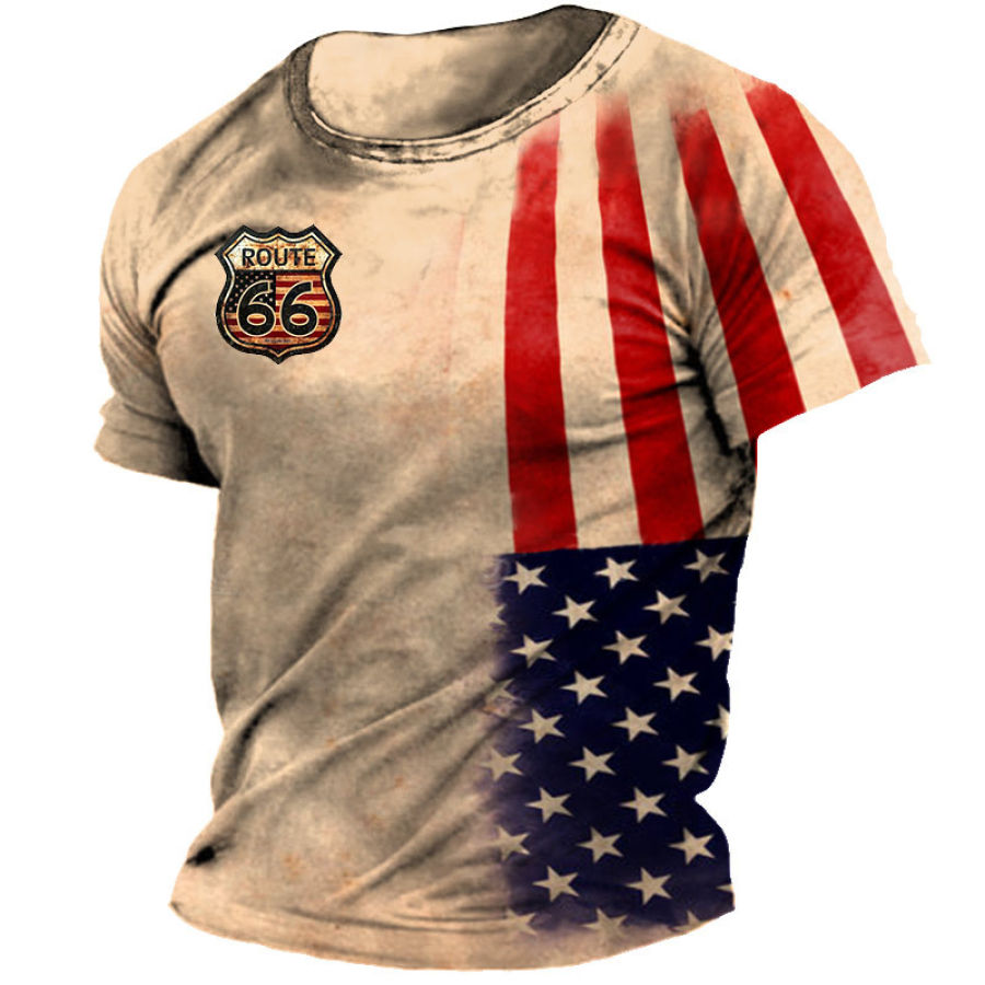 

Men's American Flag Route 66 T-Shirt