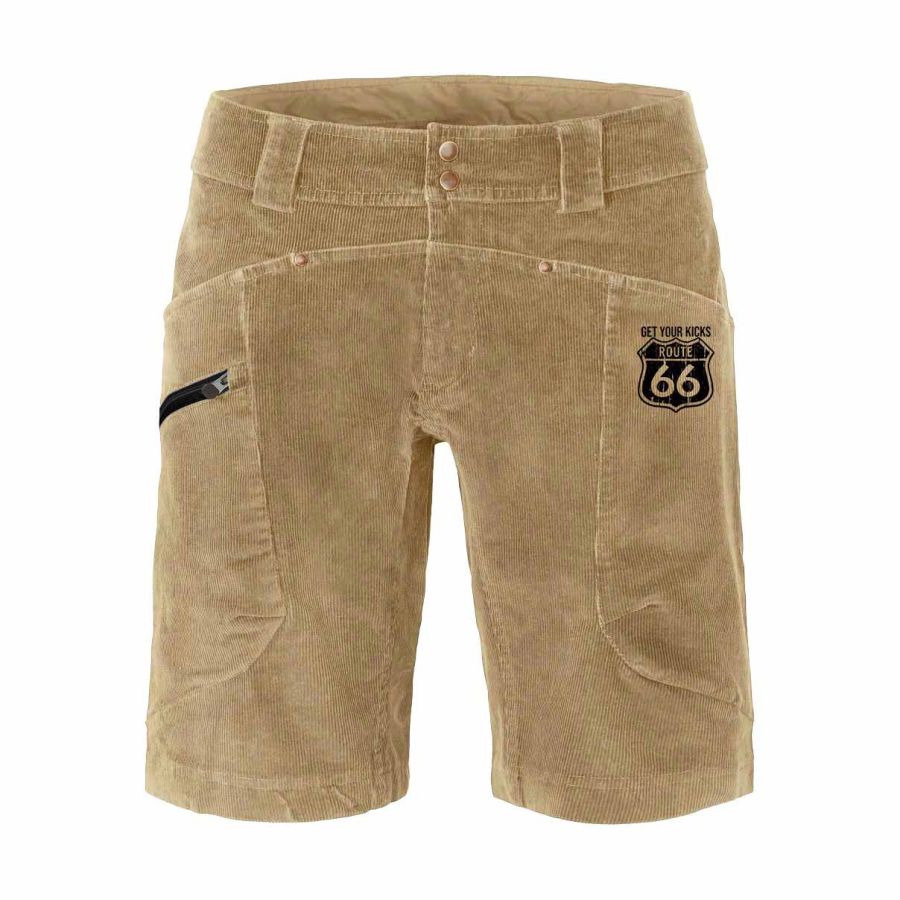 

Men's Outdoor Vintage Route 66 Print Corduroy Shorts