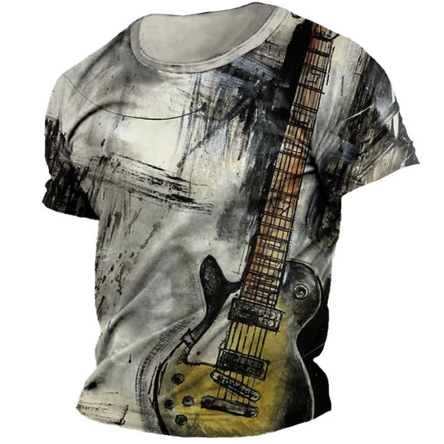 

Men's Ink Guitar Print Short Sleeve T-Shirt