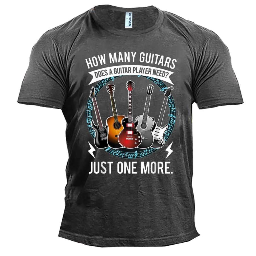 

Cotosen Men's How Many Guitars Just One More Cotton T-Shirt