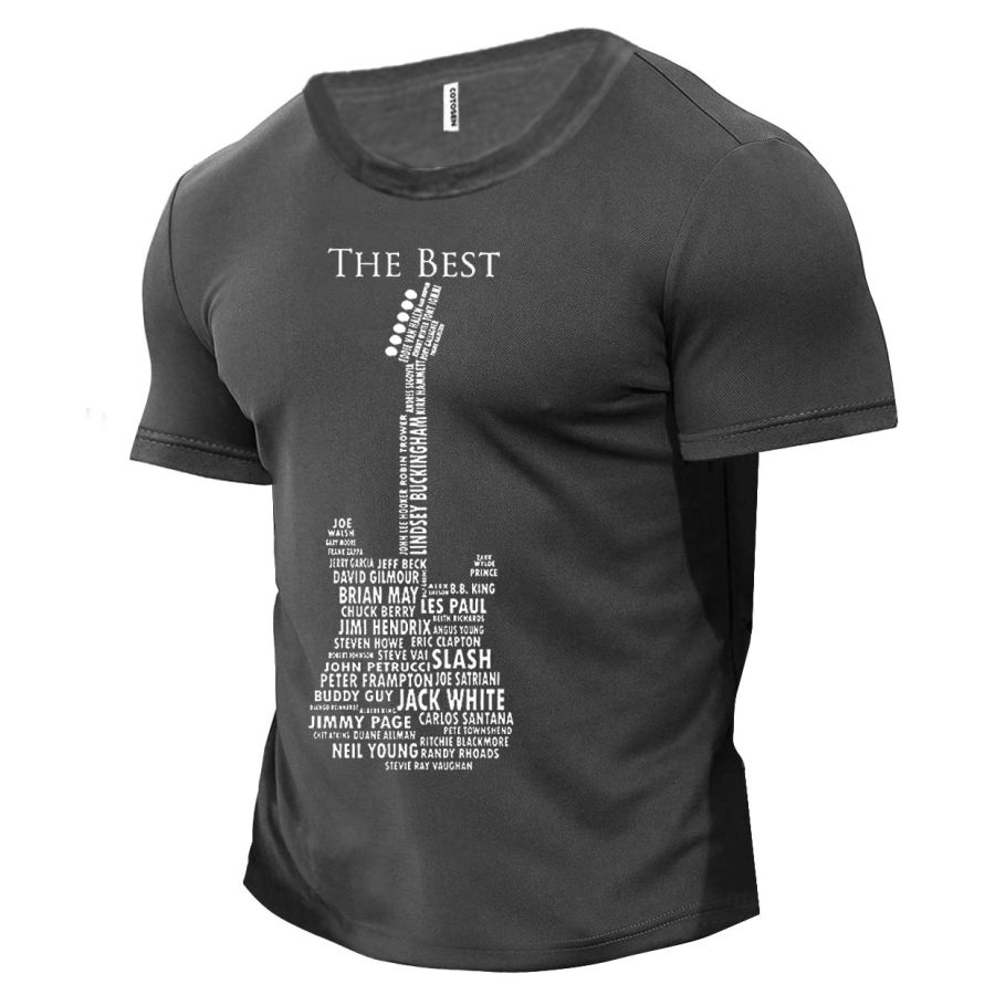 

Cotosen Men's Guitar Legends Print Cotton T-Shirt