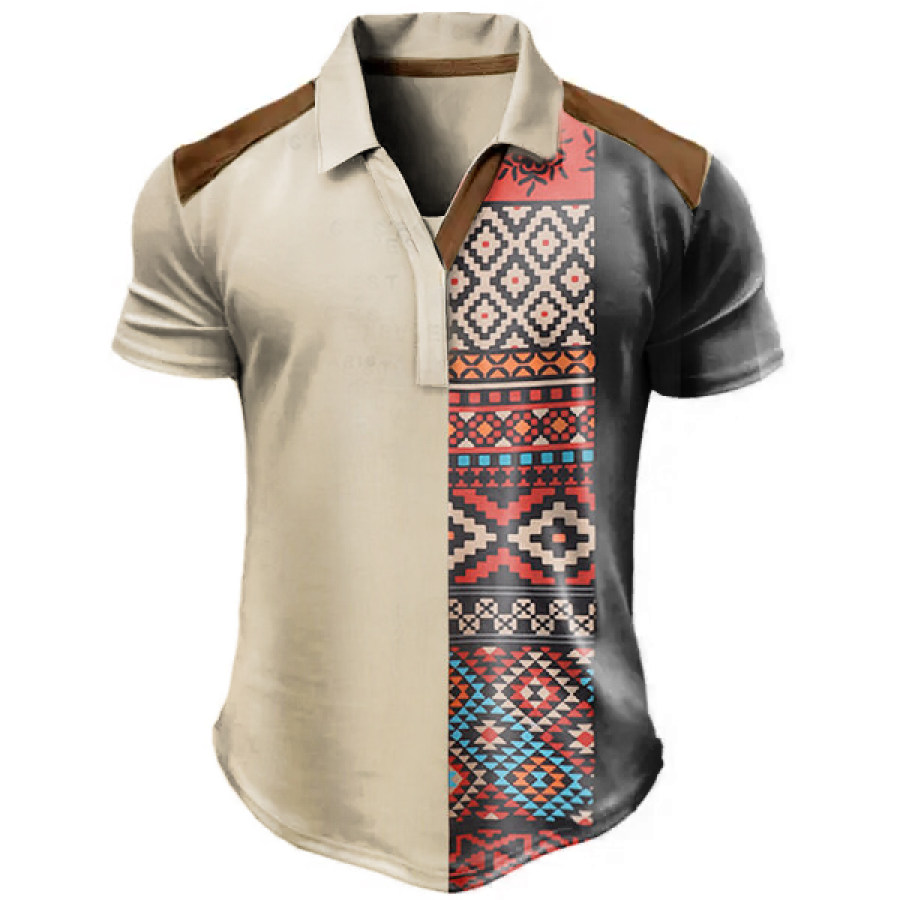 

Mens Ethnic Pattern Polo Shirts