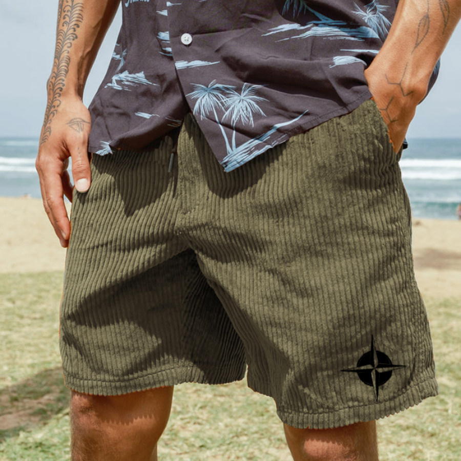 

Men's Outdoor Vintage Corduroy Printed Walking Pants Shorts