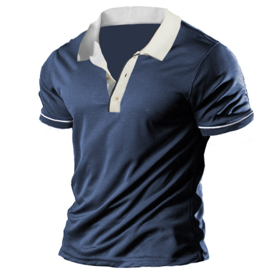 

Men's Outdoor Vintage Tactical Colorblock Polo T-Shirt