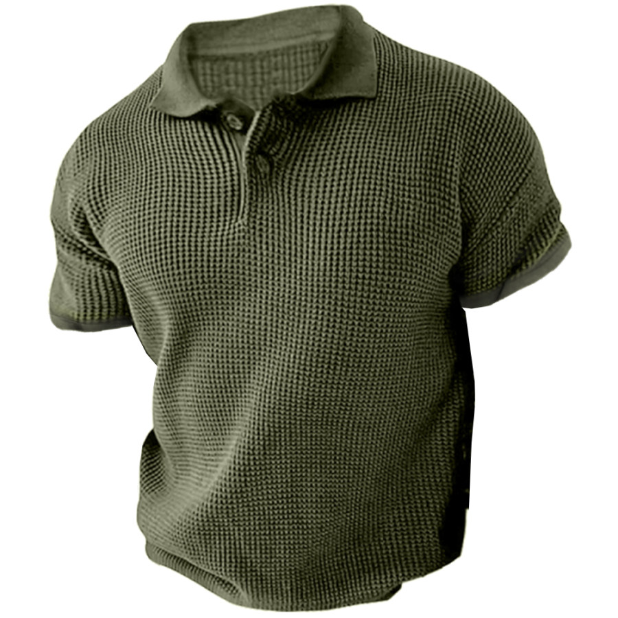 

Men's Outdoor Casual Waffle Tactical Polo T-Shirt