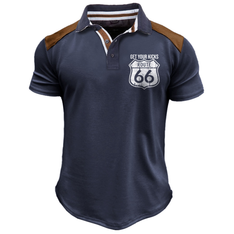 

Men's Colorblock Route 66 Casual Polo Shirt