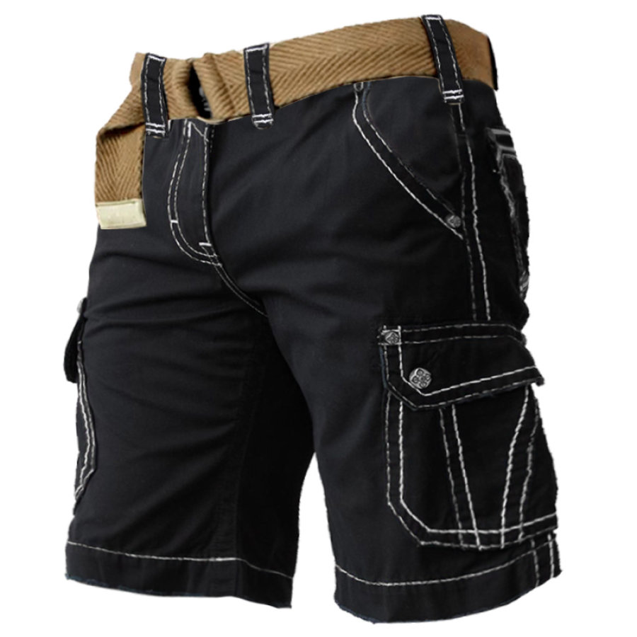 

Shorts Cargo Informales Con Línea En Contraste Para Hombre