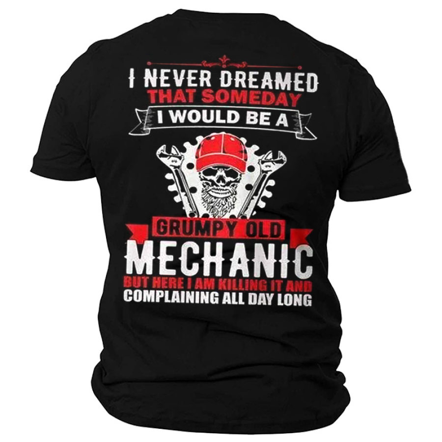 

Cotton I I'd Be A Grumpy Old Mechanic T-shirt A Maniche Corte Da Uomo