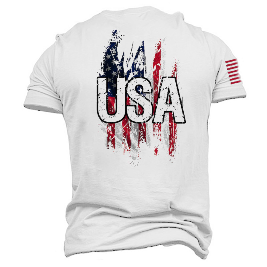 

Vintage USA Flag Men's Cotton T-Shirt