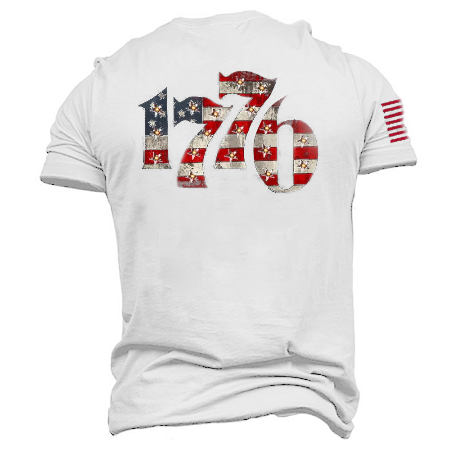 

Vintage American Flag 1776 Men's Cotton T-Shirt