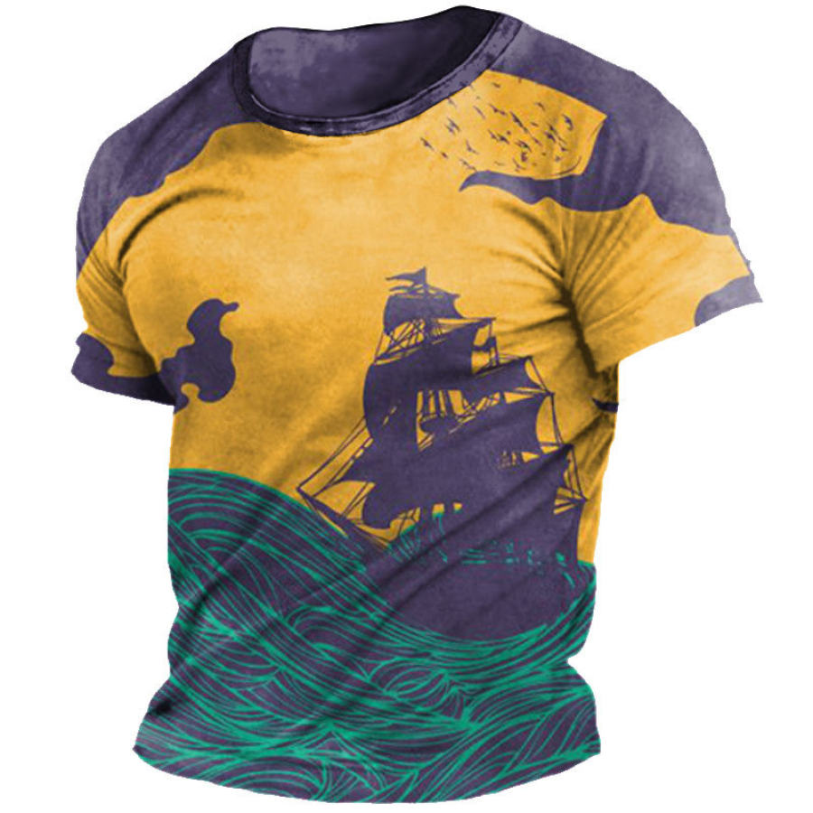 

Men's Abstract Sailing Print T-Shirt