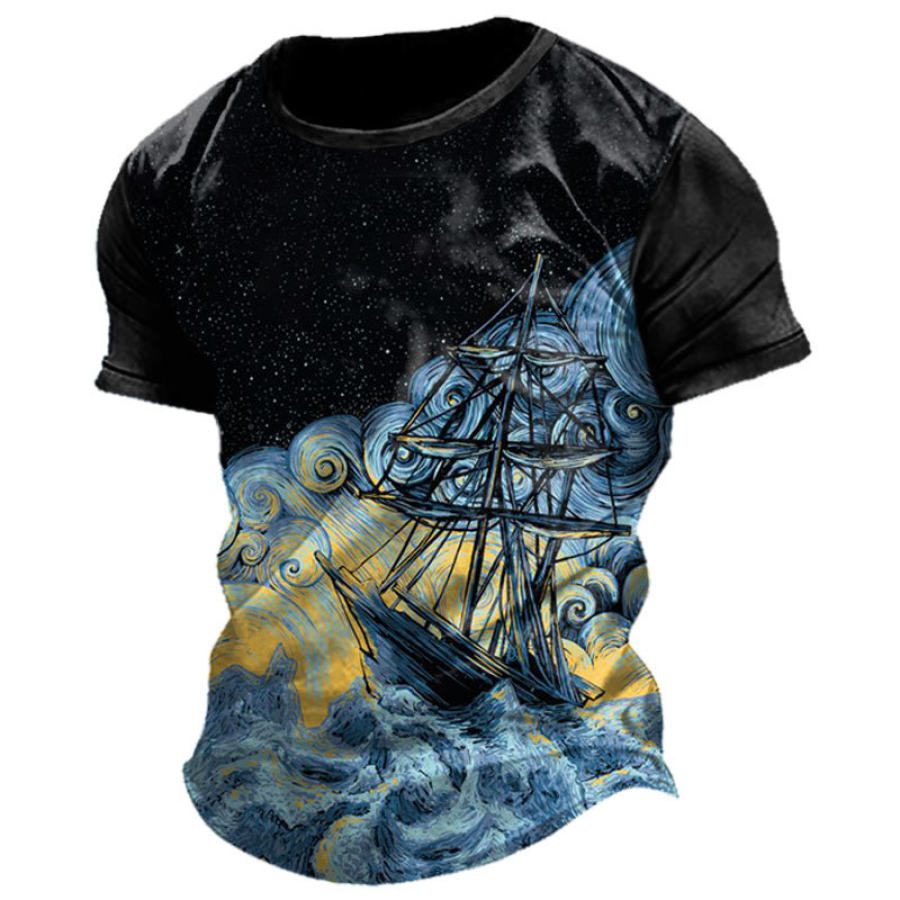 

Men's Sailing Oil Painting T-Shirt