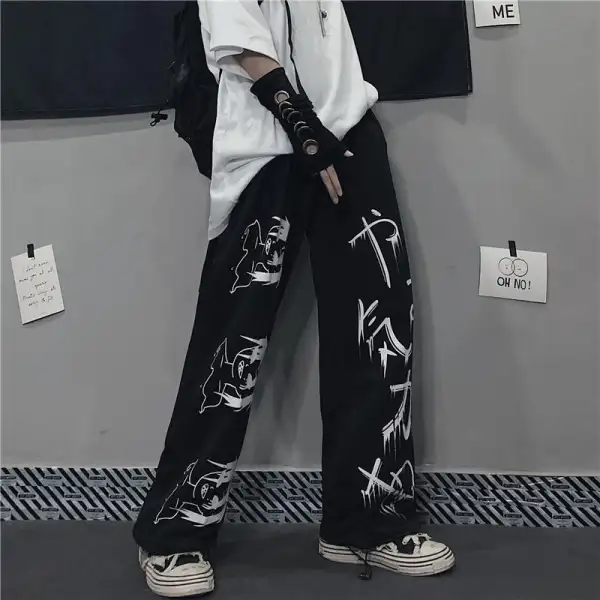 2022 Unisex Anime Hip Hop Male Joggers Trousers Fashion Streetwear Japanese Streetwear Harajuku Pants - Honeylop.chimpone.com 