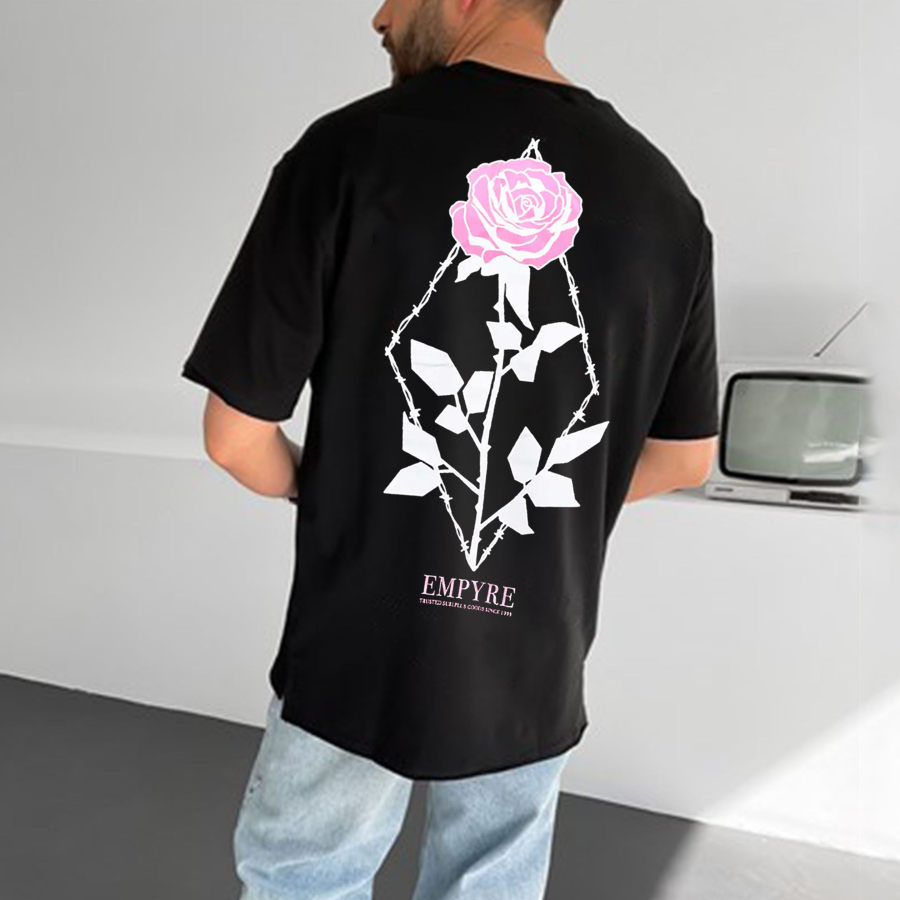 

Men's Oversized Floral Print T-Shirt