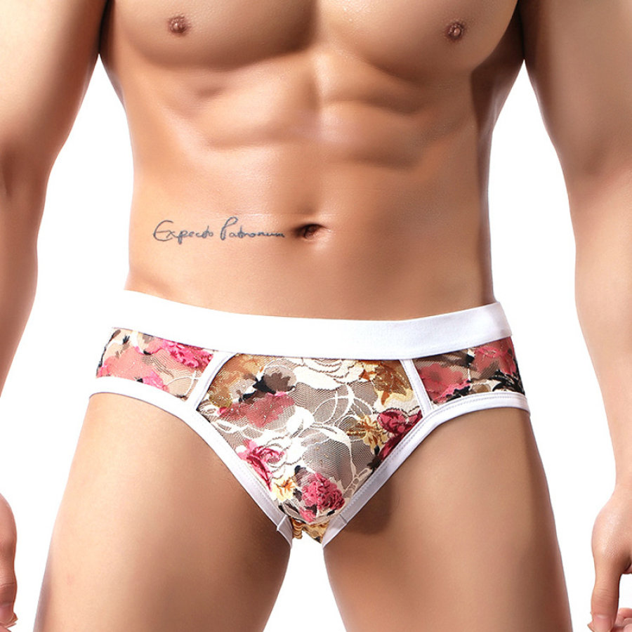 

Lace See Through Boxer Briefs Valentine's Gift