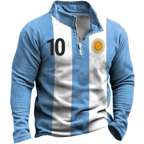 Men's Messi World Cup Argentina Flag Soccer Sweatshirt - Cotosen.com
