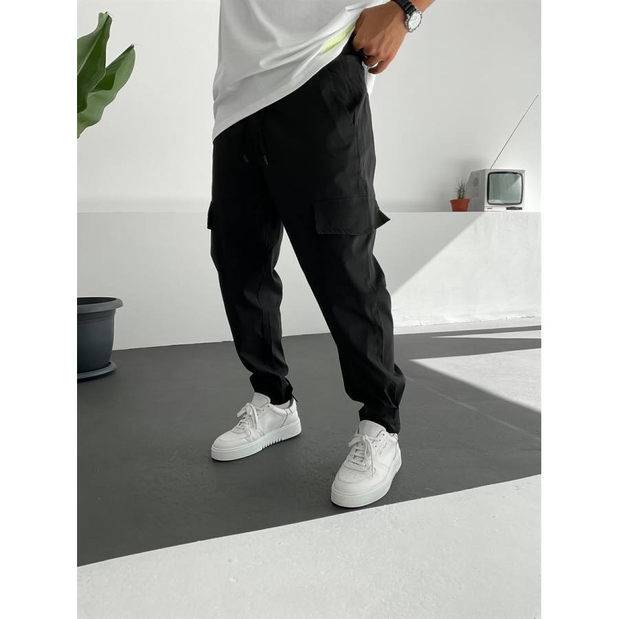 Mens Velcro Cargo Jogging Pants