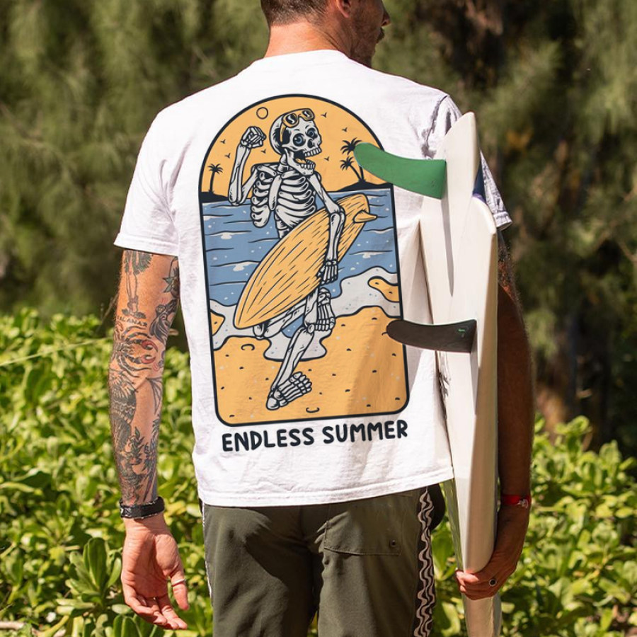 

T-shirt Décontracté Rétro Surf D'été