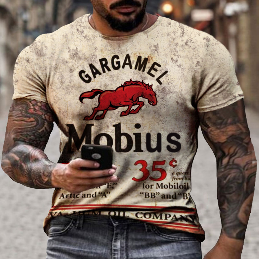 

Vintage Oil Print Men's T-Shirt