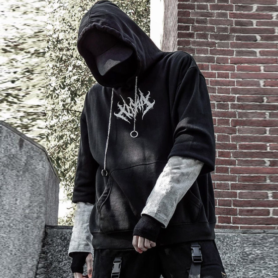 

Personalised Dark Print Hooded Fake Two Hoodies