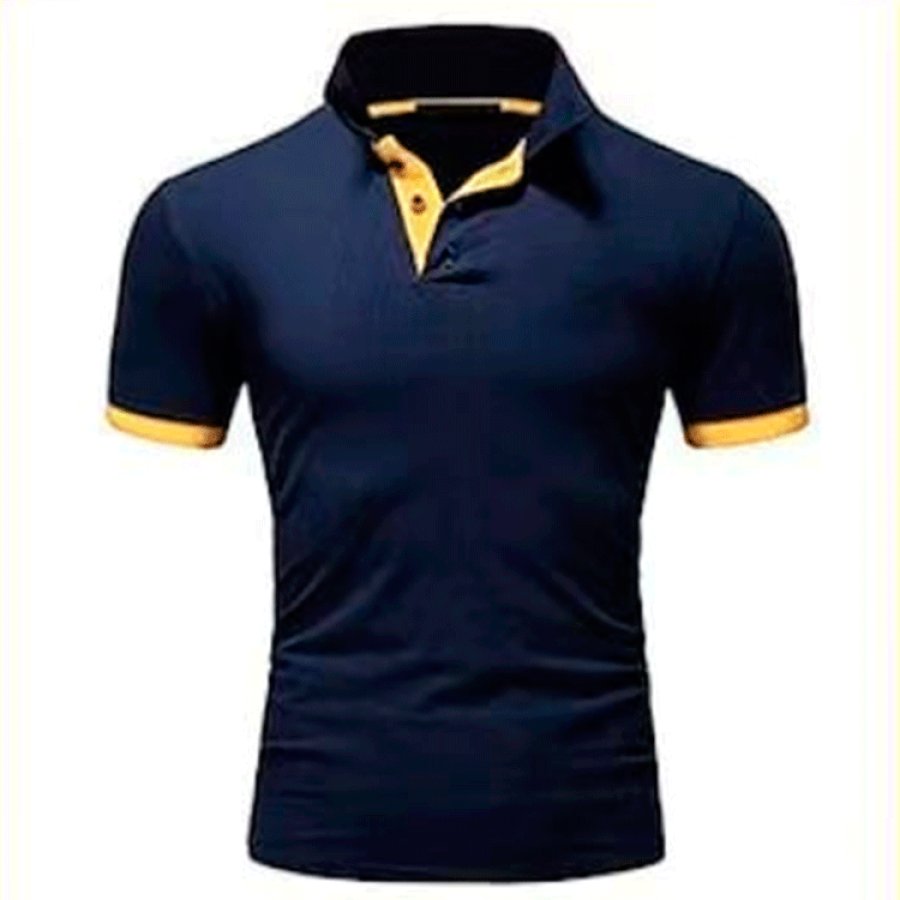 

Camiseta Masculina Camiseta Polo Camisa De Golfe Turndown Casual Macio Respirável Manga Curta Lago Azul Preto Branco Panos Sólidos