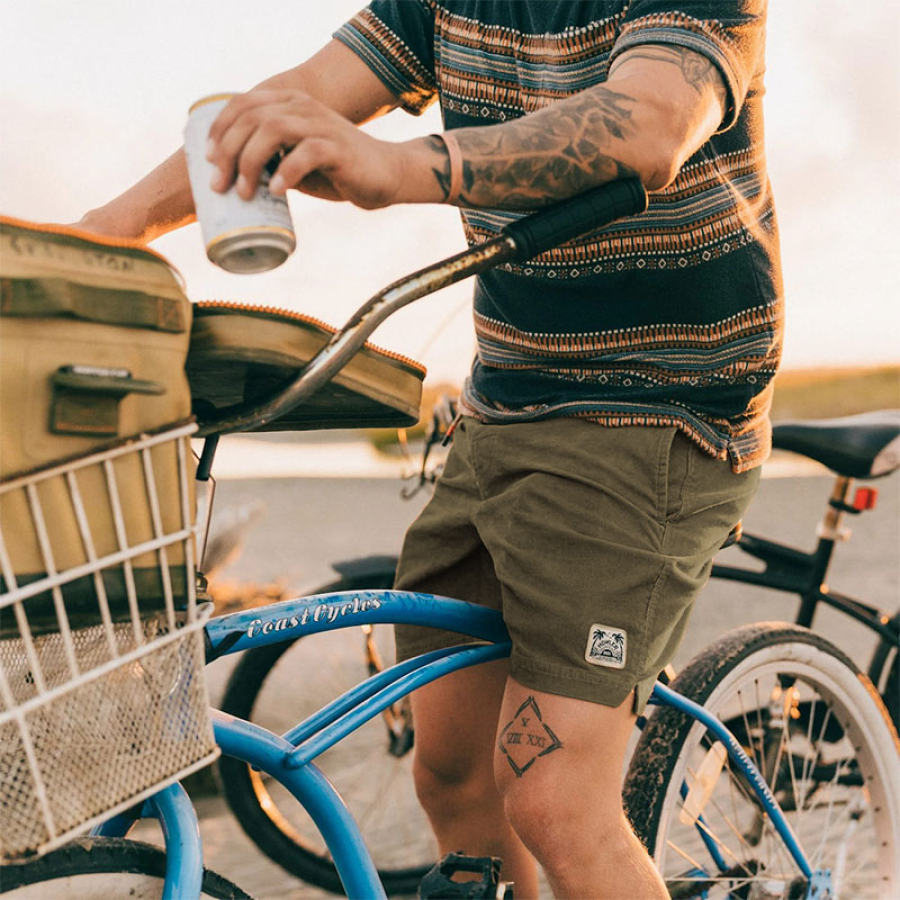 

Men's Shorts Retro Outdoor Cycling Casual Army Green