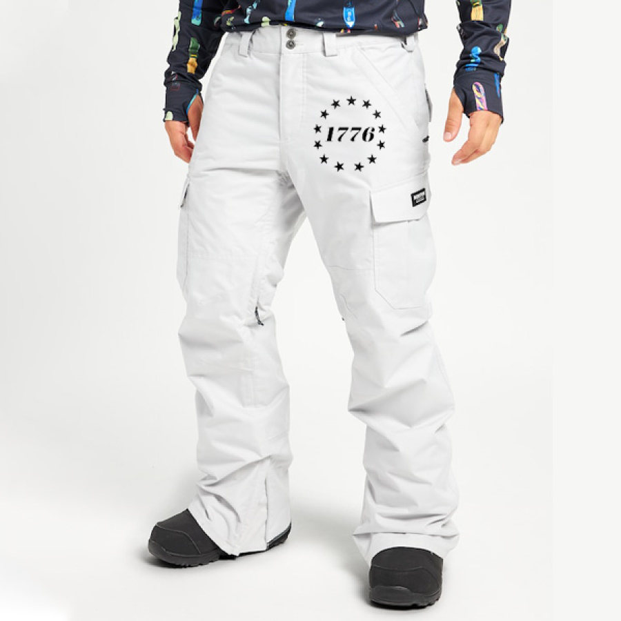 

Men Cargo Pant Tall Men's Snowboard Pants 1776 American Flag Independence Day Patriot Print Cargo Pants
