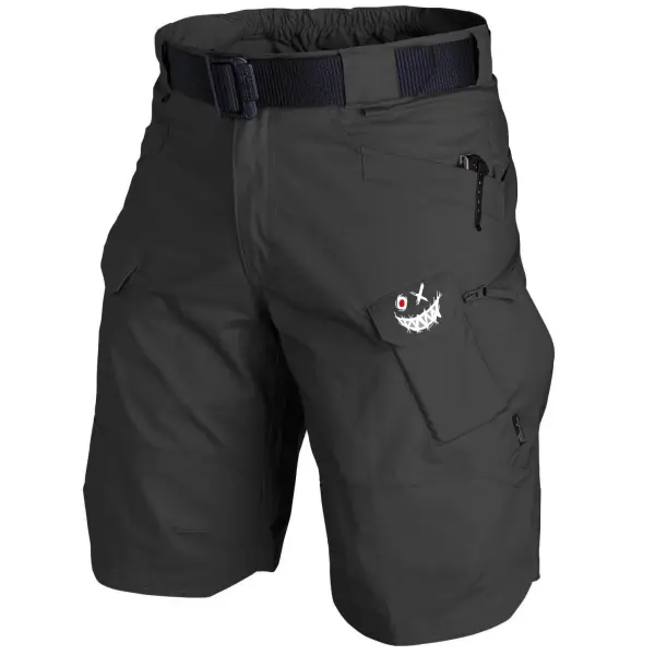 Men's Retro Smiley Face Print Multifunctional Outdoor Tactical Shorts - Honeylop.chimpone.com 