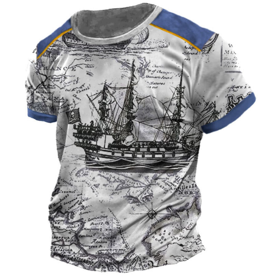 

Men's T-Shirt Outdoor Nautical Boat Print Graphic White