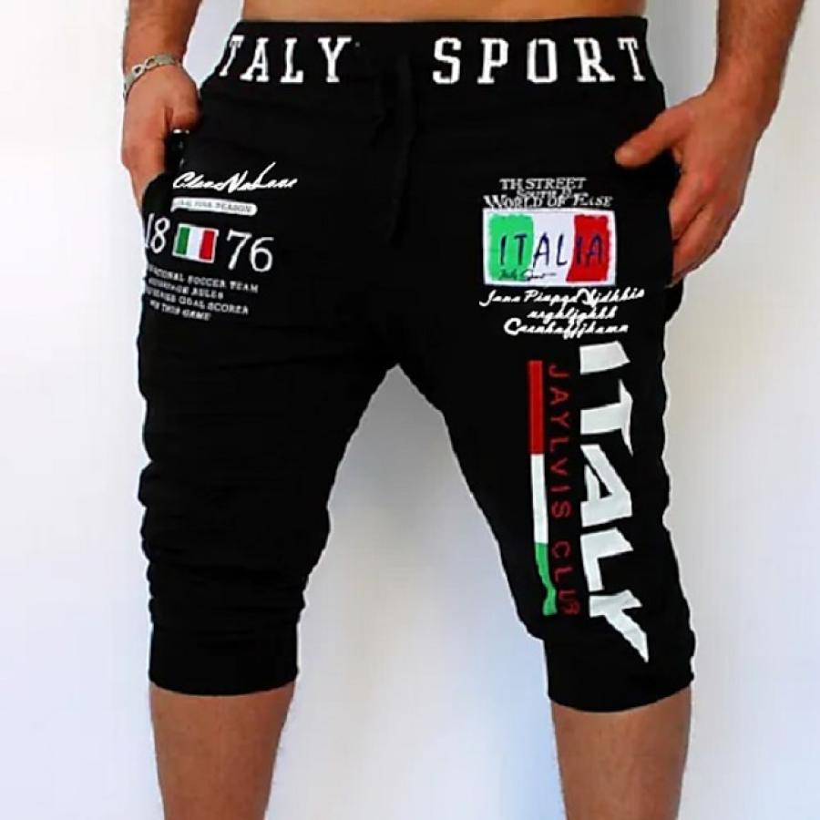 

Pantalones Cortos Deportivos Para Hombre Pantalones Cortos De Chándal Pantalones Capri Cordón Estampado De Letras Deportes Al Aire Libre Blanco Microelástico