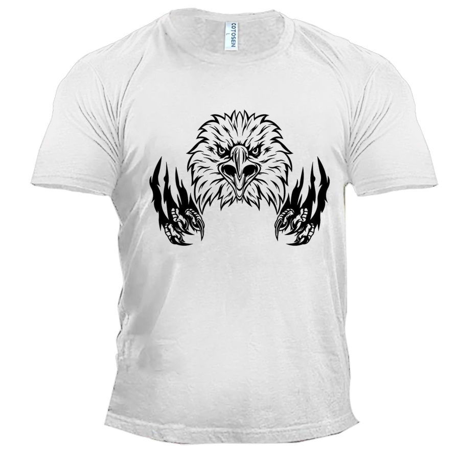 

Cotosen Men's T-Shirt Cotton Eagle Angry Scratch Claw Short Sleeve Crew Neck Summer Top White