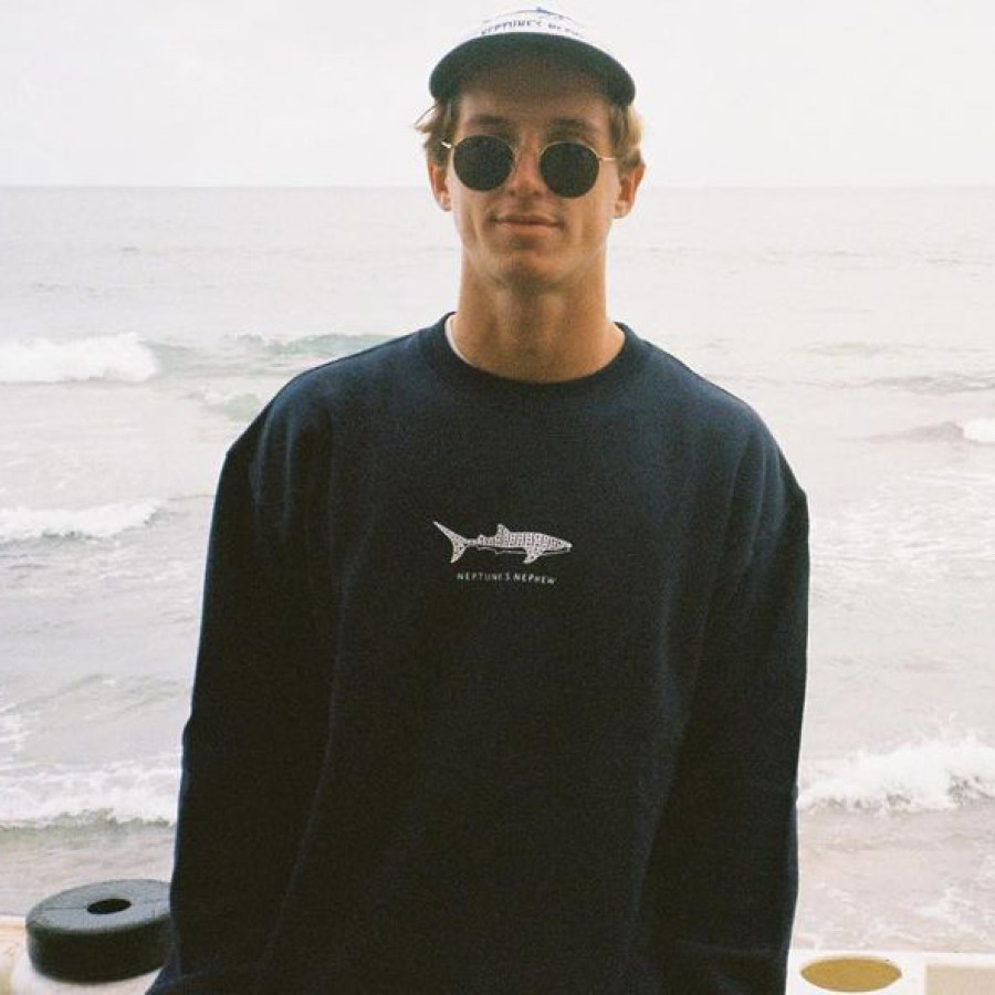 

Mens Vintage Basic Long Sleeve Sweatshirt