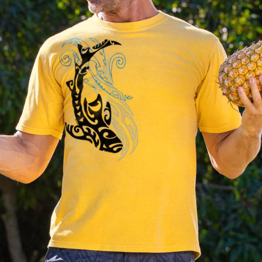

Short Sleeve Tribal Predator Pineapple Crew Neck T-shirt