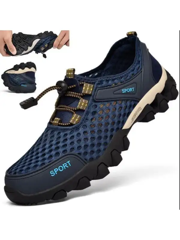 Men's Breathable Mesh Splicing Non-Slip Outdoor Sports Casual Shoes - Gethefashion.chimpone.com 