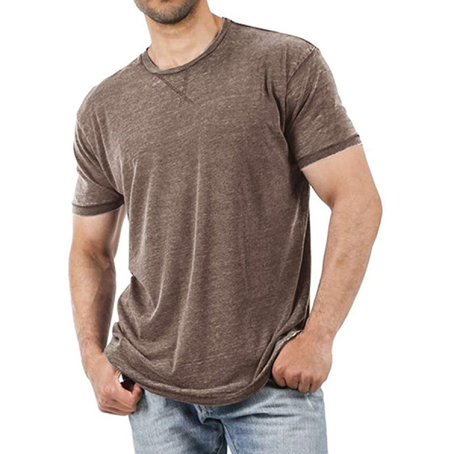 

Men's Casual Comfortable Solid Color Short Sleeve T-Shirt